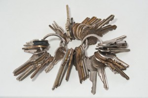 A shop usually has many locks, and if they all are managed independently the bunch of keys grows quickly... (photo by flickr/pennuja)