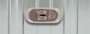 The escutcheon which protects the half cylinder of the Viro Universal Locking Bar from the outside.