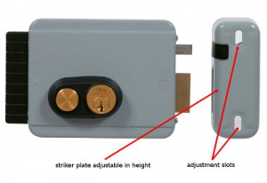 striker plate adjustable in height