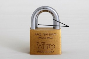 The shackle of the Viro padlock is larger.
