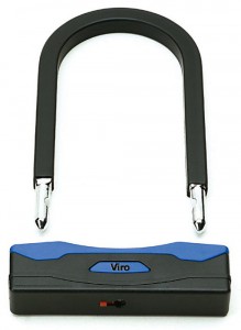 A U-lock made of hardened steel is very resistant to cutting.