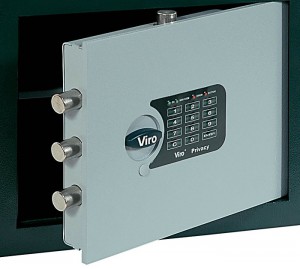 The electronic combination lock combines the convenience of not having to hide the key with the security provided by the extremely high number of possible combinations.