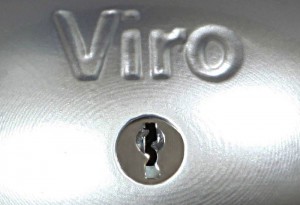 Ant-drill plate to protect the "Viro Van Lock” lock.