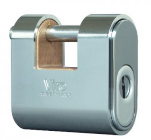 The new Viro Panzer armored padlock for roller shutters designed to operate with any European profile half cylinder.