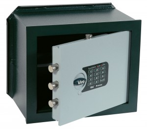 Viro Privacy electronic combination safe, horizontal wall recessed version.